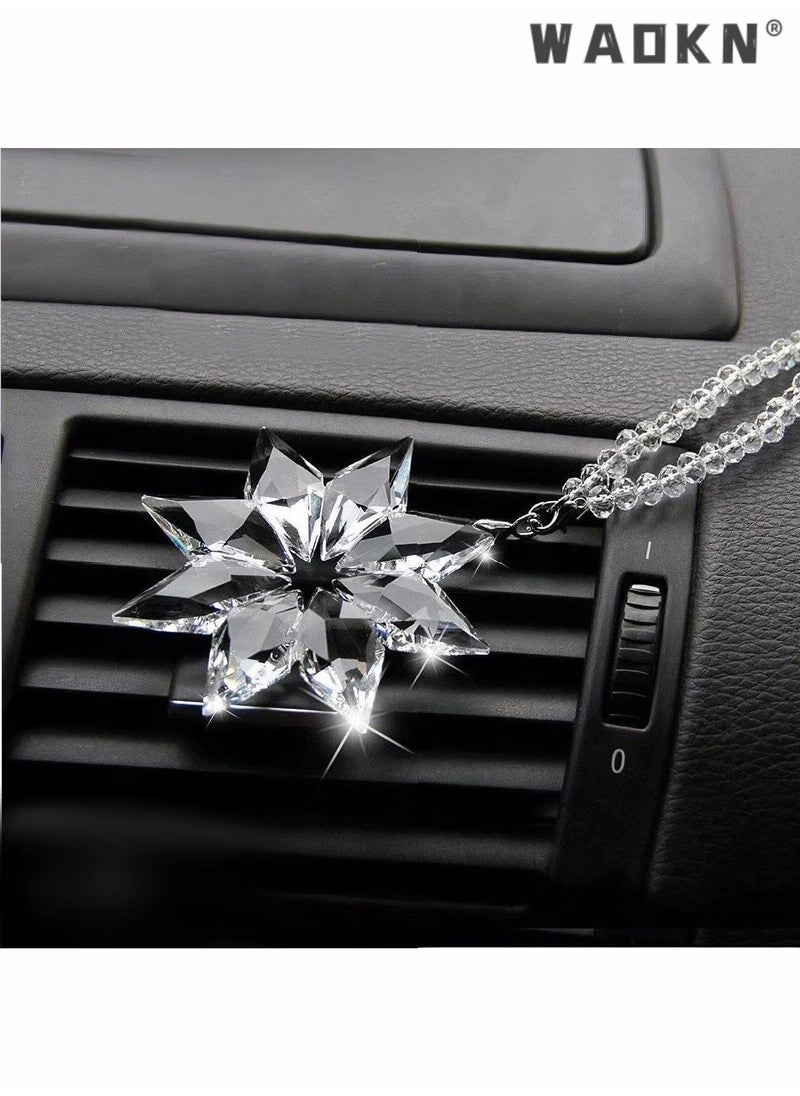 WAOKN - Crystal Car mirror Pendant, Crystal Car Rear View Mirror Pendant, Hanging Decorations Ornament, Crystal Pendant Snowflake For The Car Front Mirror (Octagonal Transparent Color), Car & Home decor. - Image 1