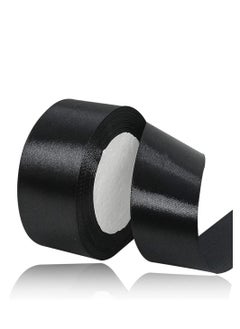 MARKQ Black Satin Ribbon, 38mm x 25yd Fabric Polyester Ribbon for Gift Wrapping Party Favors Wedding Decorations Bow Making Bouquets Sewing Projects & Craft Supplies  - Image 1