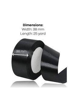 MARKQ Black Satin Ribbon, 38mm x 25yd Fabric Polyester Ribbon for Gift Wrapping Party Favors Wedding Decorations Bow Making Bouquets Sewing Projects & Craft Supplies  - Image 2