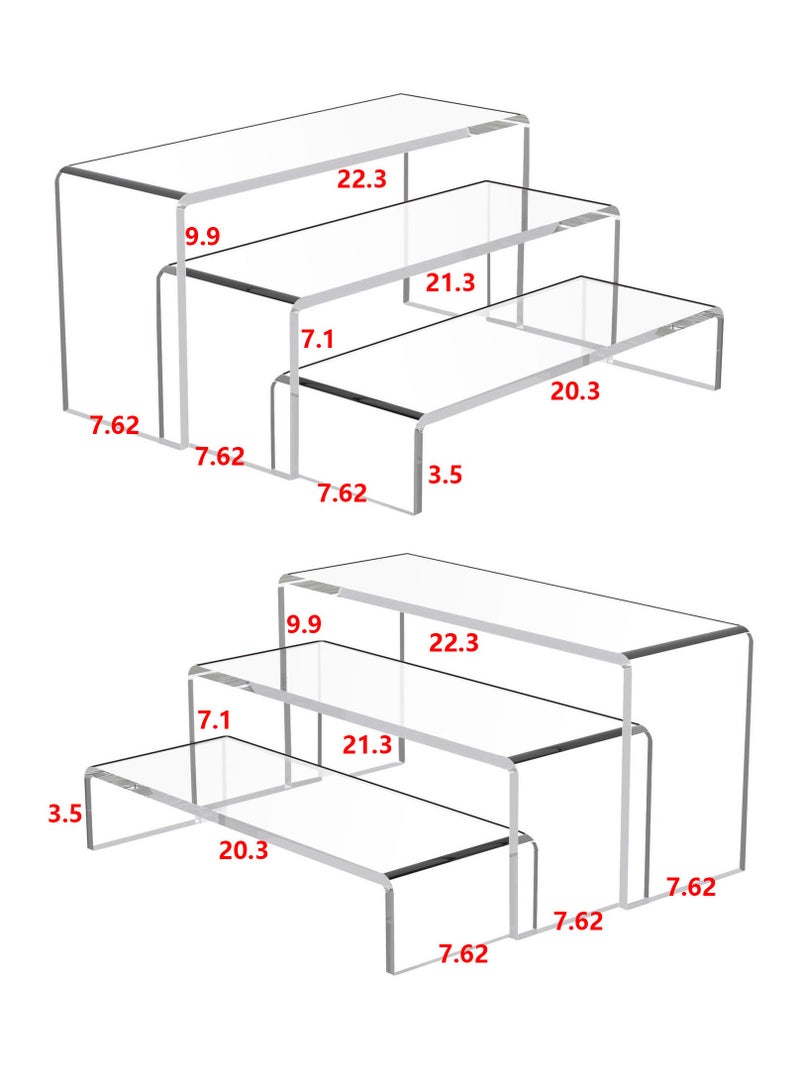 GuRiver 6 pcs Clear Acrylic Showcase Display Risers Dessert and Cupcake Stand Risers for party event shoe Riser Display Organizer Cosmetics Display Riser - Image 1