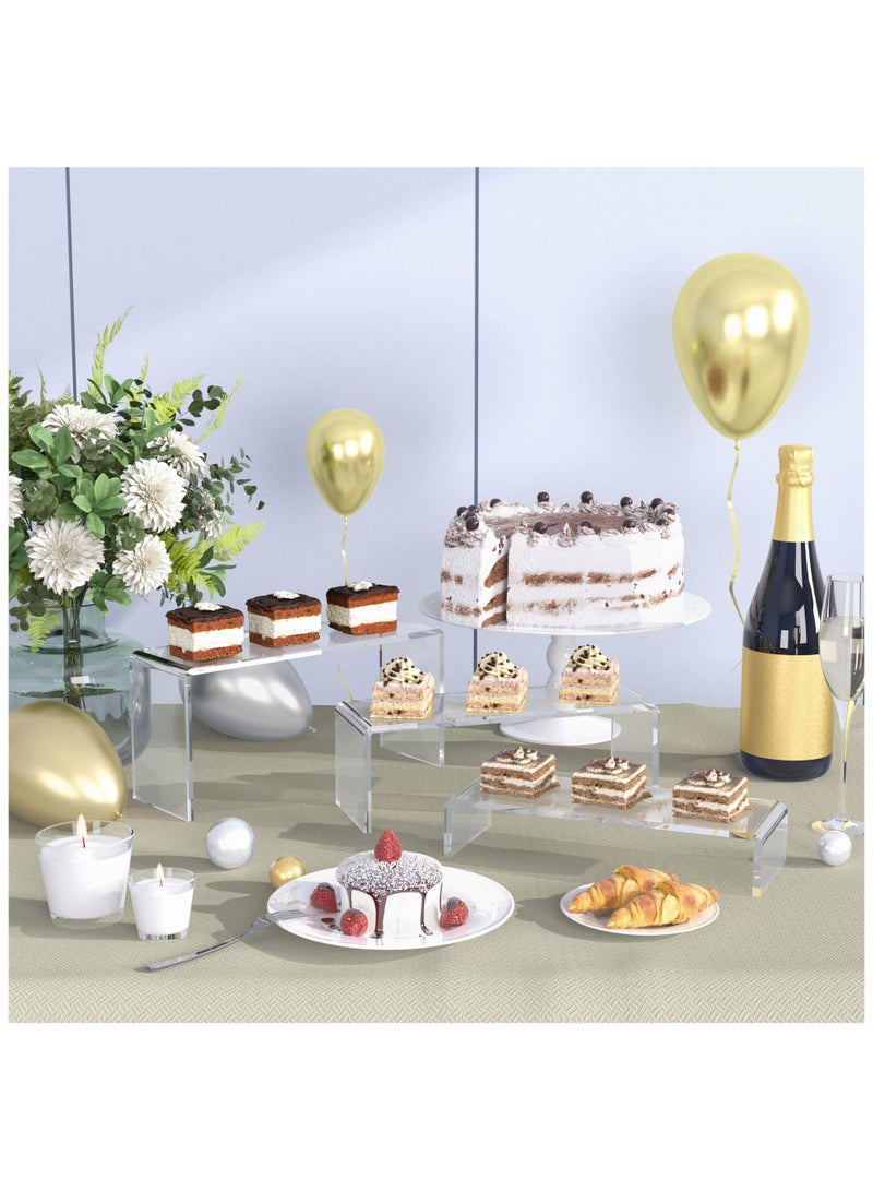 GuRiver 6 pcs Clear Acrylic Showcase Display Risers Dessert and Cupcake Stand Risers for party event shoe Riser Display Organizer Cosmetics Display Riser - Image 4