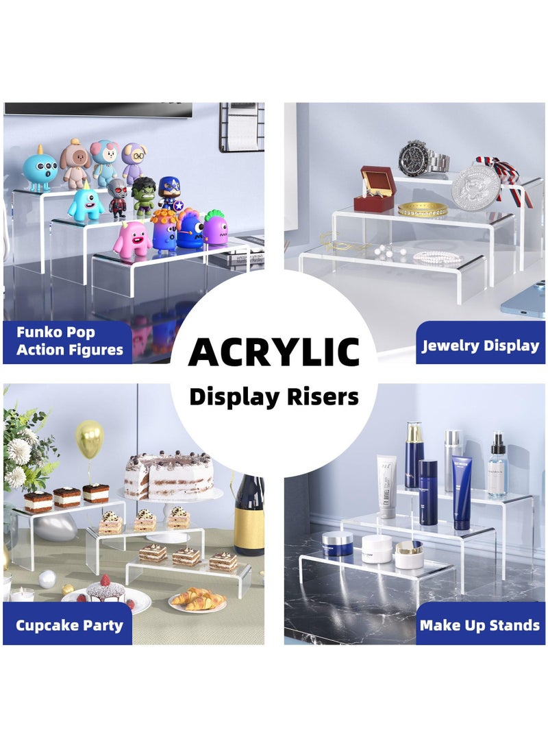 GuRiver 6 pcs Clear Acrylic Showcase Display Risers Dessert and Cupcake Stand Risers for party event shoe Riser Display Organizer Cosmetics Display Riser - Image 5