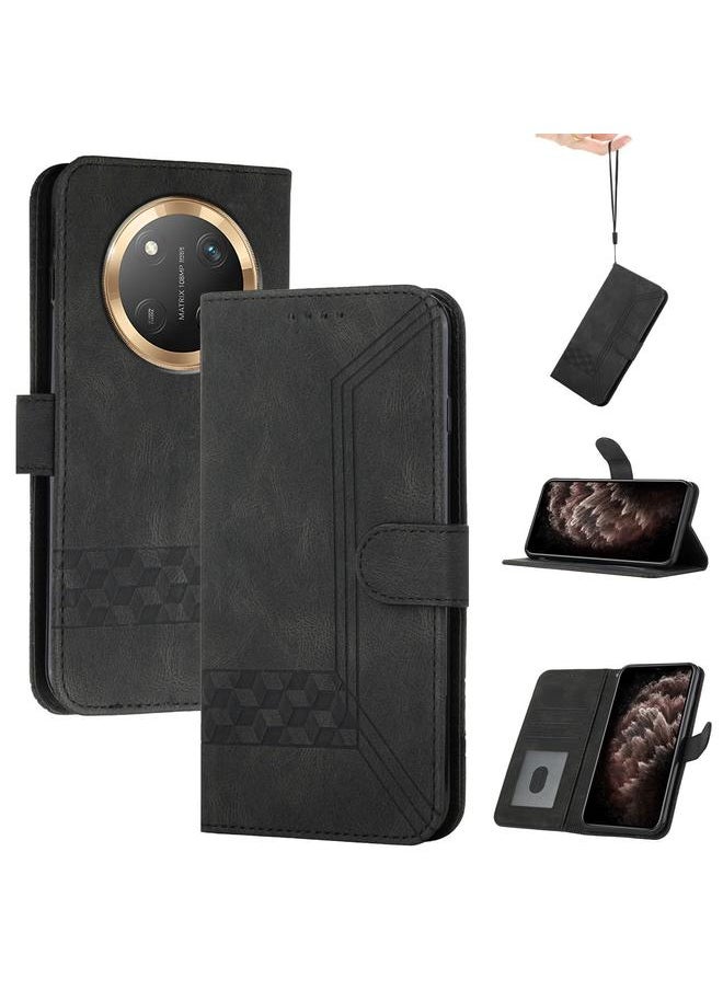 Zaboon Case For Honor X9c Global Cubic Skin Feel Flip Leather Phone Case  - Image 1