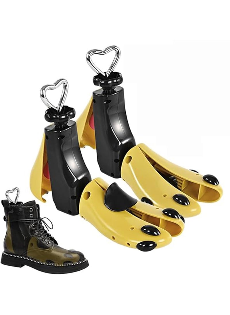 NOSKIN Professional Boot and Shoe Stretcher Set, 4-Way Adjustable, for Women Size 9-15 and Men 8-14, Yellow, 2-Piece - Image 1