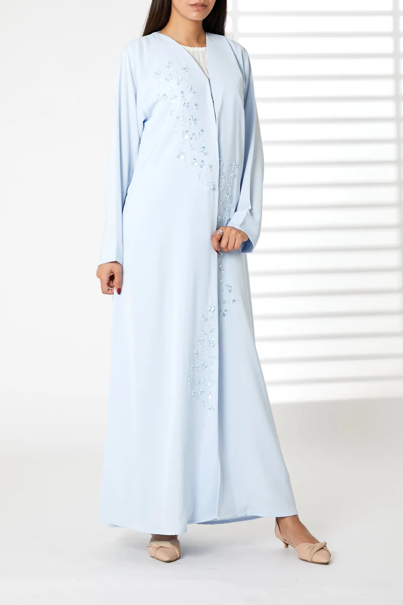 Moistreet Embellished Open Front Abaya