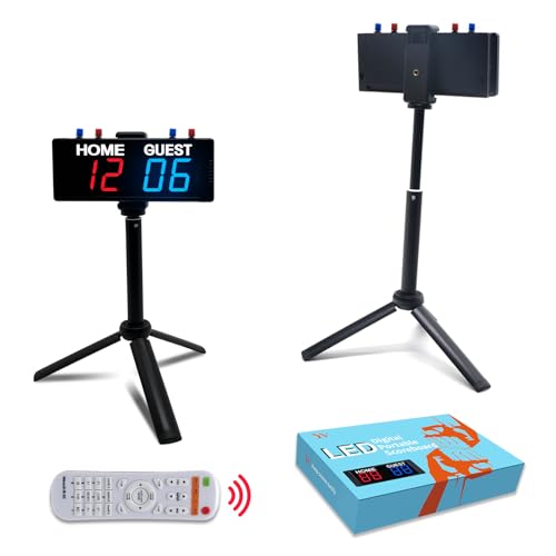 YZ Battery Powered Scoreboard Clock Timer with Buttons Portable Digital Scoreboard with Remote Electronic Scoreboard with Stand Cornhole Score Keeper for Outdoor Yard GamesShuffleboardPickleball - Image 1