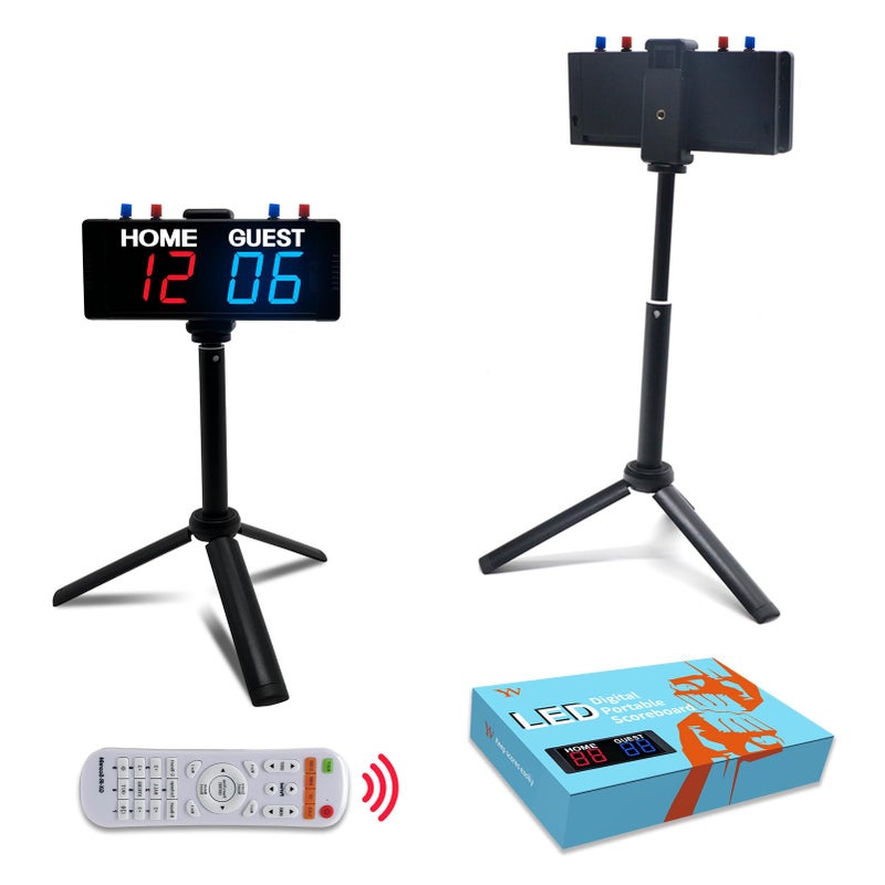 YZ Battery Powered Scoreboard Clock Timer with Buttons Portable Digital Scoreboard with Remote Electronic Scoreboard with Stand Cornhole Score Keeper for Outdoor Yard GamesShuffleboardPickleball - Image 2