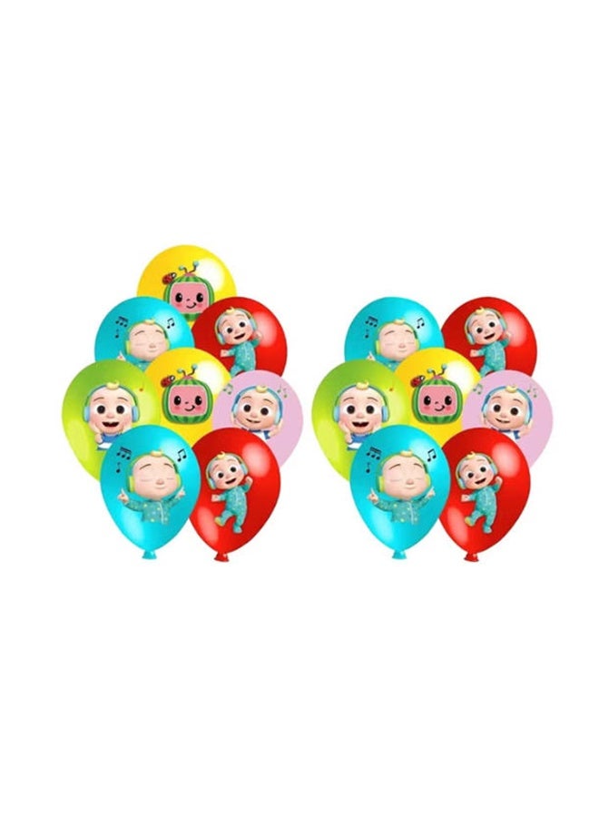 15pcs Cartoon Printed Colorful Balloons For Kids Birthday Party Decor Rainbow Round Cute Them Wedding Birthday Baby Shower Party Decorations - Image 1