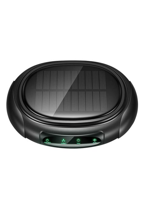 Portable Car Air Purifier with Negative Ion Technology - Quiet Ionic Cleaner for Smokers, Dual Charging via Solar & USB