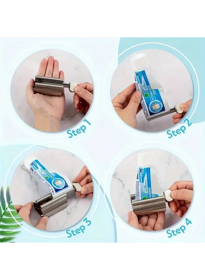 3pcs Stainless Steel Toothpaste Tube Squeezer Rust Resistant Easy Grip Holder - Image 3