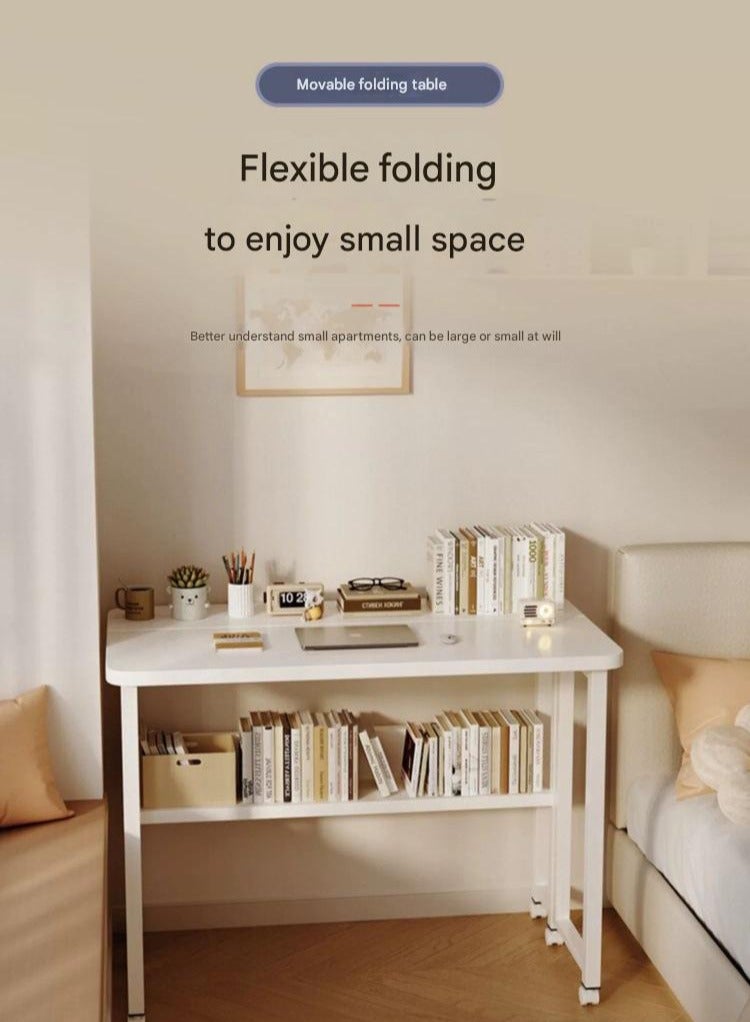 NKX Mobile Foldable Laptop Table Small Standing Desk Rolling Computer table 80*58*75 - Image 5