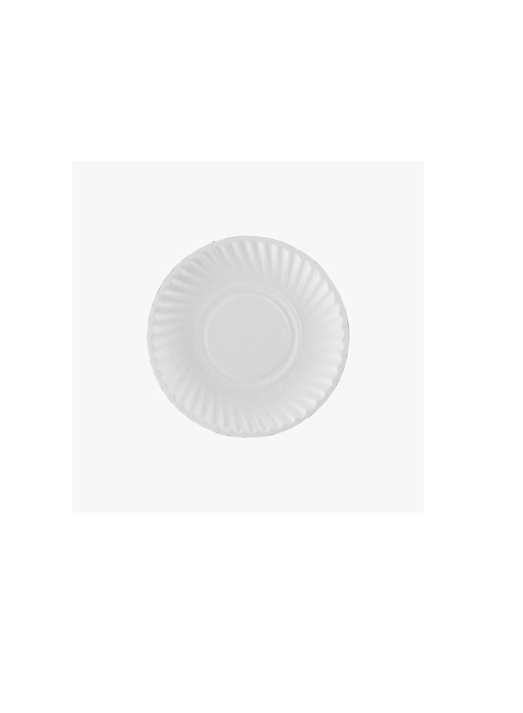 Falconpack Disposable Eco-Friendly Unbleached Heavy Duty Compostable White Paper Plate 7 Inch