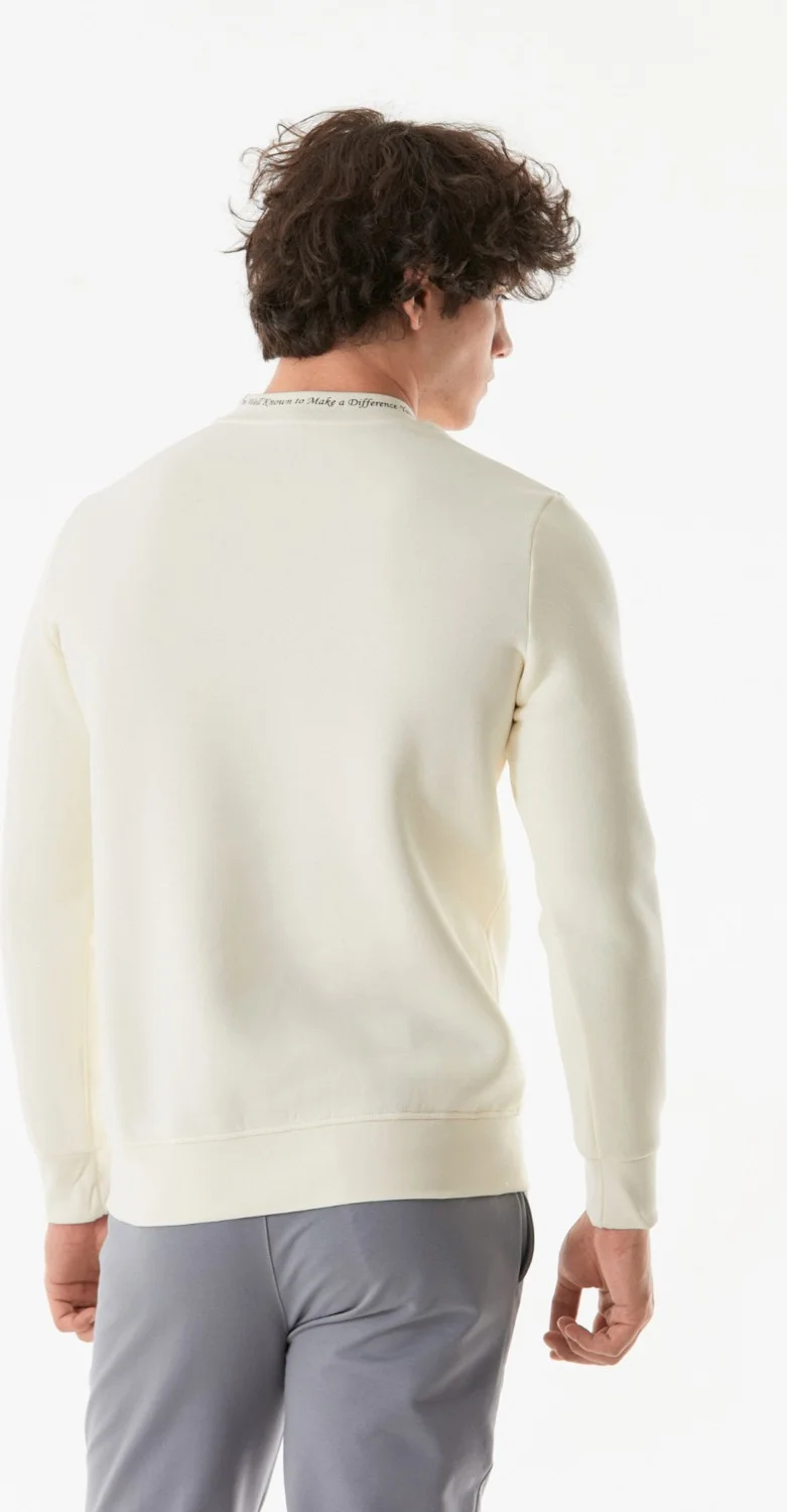 FullaModa Text Printed Stand Collar Sweatshirt