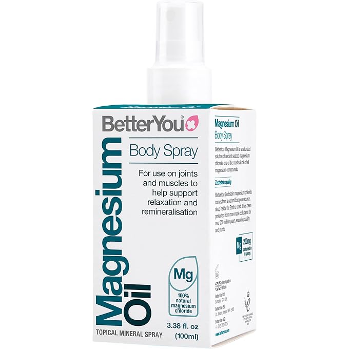 BetterYou Magnesium Oil Body Spray | Pure, Clean and Natural Source of Magnesium Chloride | Magnesium Spray | Vegan & Palm-Oil Free | 100ml (600 Sprays) - Image 1
