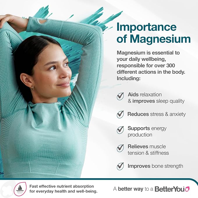 BetterYou Magnesium Oil Body Spray | Pure, Clean and Natural Source of Magnesium Chloride | Magnesium Spray | Vegan & Palm-Oil Free | 100ml (600 Sprays) - Image 2