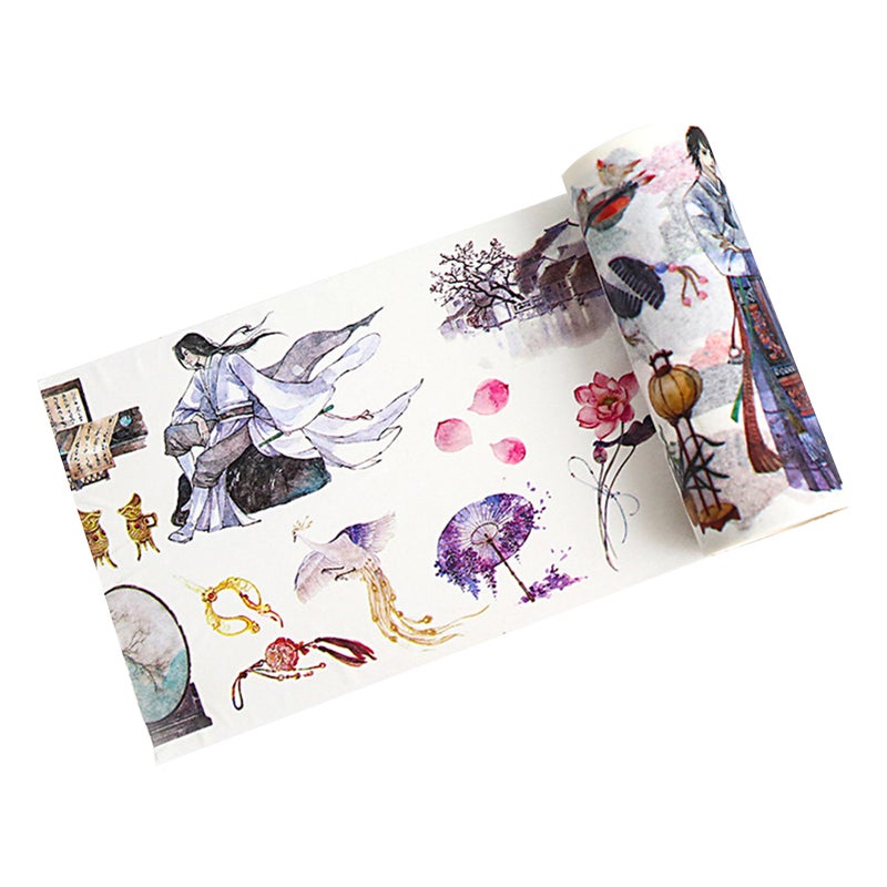Cute Washi Tape 100mm Wide Colorful Decorative Masking Tape Roll Adhesive Sticker Stationery Supplies for DIY Craft Scrapbooking Journal Diary Photo Gift Box Card Planner Decoration - Image 1