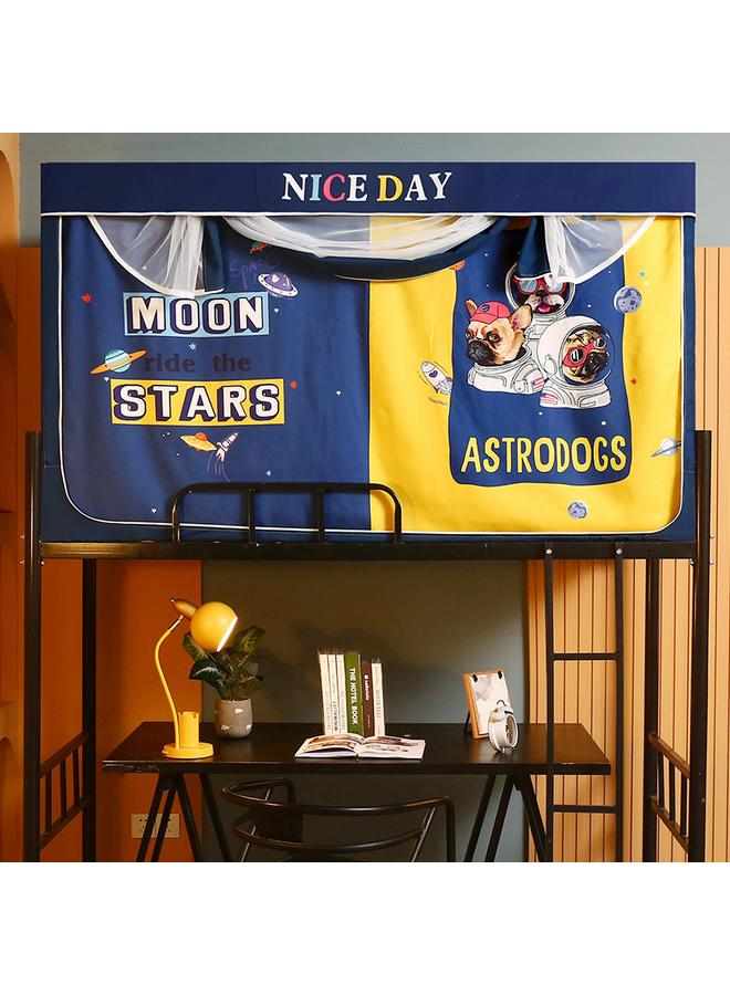 Bluejw Strong Shading Network Popular College Student Bed Curtain Mosquito Net Three-door Zipper Dormitory Cute Cartoon Wall Cloth Upper And Lower Bunk Yarn - Image 1