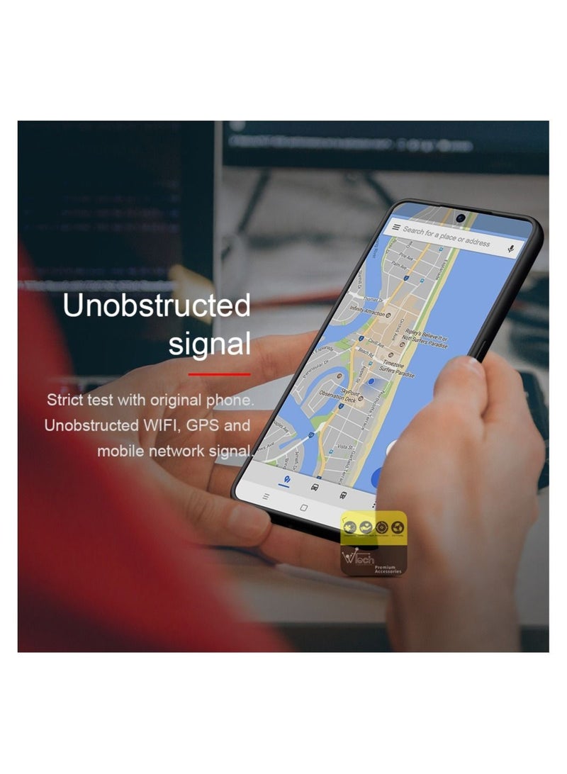 دبليو تيك جراب TPU مصنوع من نسيج صلب خلفي صلب لهاتف Samsung Galaxy A54 5G 2023 بني - Image 5