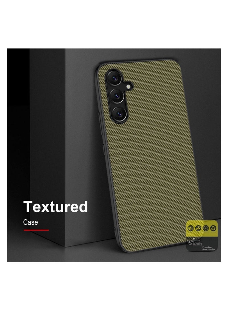 دبليو تيك جراب TPU مصنوع من نسيج صلب خلفي صلب لهاتف Samsung Galaxy A54 5G 2023 بني - Image 4