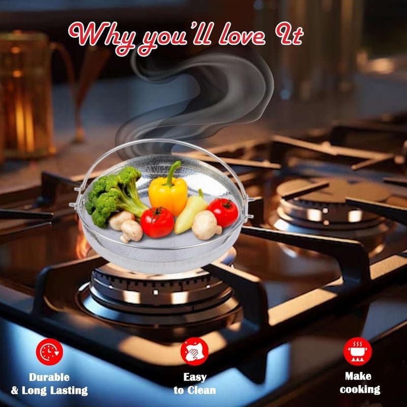 Yopple Yopple Stainless Steel Steamer Basket Expandable Steam Bowl with Handle NonStick MultiSize Fit Veggies Seafood Food Steaming Tray for Instant Pressure Cookers - Image 3