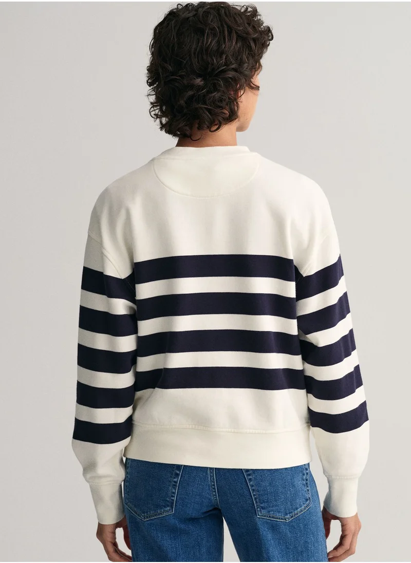 GANT Striped Round Neck Sweatshirt