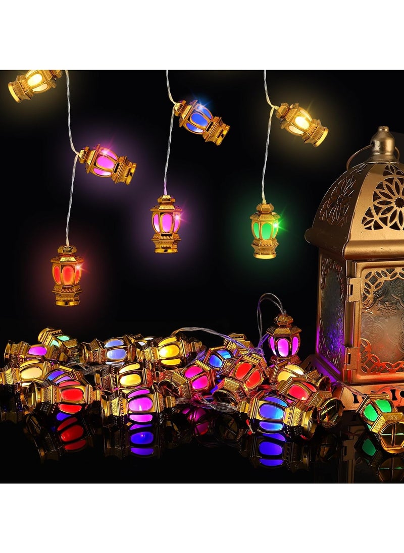20 مصباح LED خرافي لمصابيح رمضان، مصابيح خيطية لفوانيس الكيروسين، مصابيح خيطية لفوانيس رمضان، زينة العيد، مصابيح خيطية لرمضان لحفلات العيد، مصابيح خيطية خارجية بطول 9.84 قدم (ملونة)
