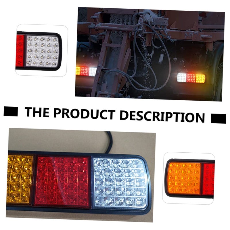 2 Pack Waterproof 12V LED Trailer Tail Lights Red Yellow White For Trucks RVs Boats - Image 4