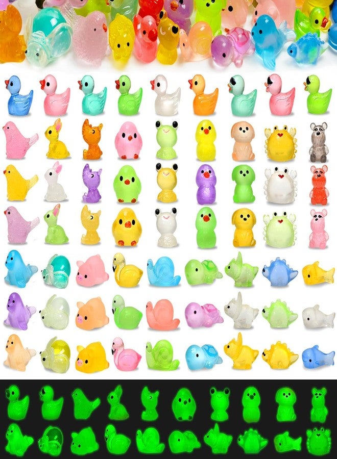 FEXIA 100 Pcs Mini Resin Animals 20 Types Glow in The Dark Figurines Bulk Set for DIY Garden Dollhouse Aquarium Micro Landscape and Party Decoration Desk Pets and Miniature Dollhouse Accessories - Image 2