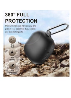 Generic Compatible with Anker Soundcore P40i Case Cover, Soft Silicone Shockproof Protective Skin Case for Soundcore P40i Wireless Earbuds with Carabiner, Front LED Visible (Black)  - Image 3