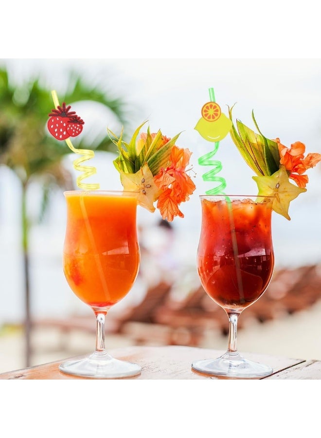 Colorful plastic children's straws with an innovative spiral design - reusable drinking straws for juices, fruit drinks and ice cream - birthday party drink decorations (4 pieces) - Image 2