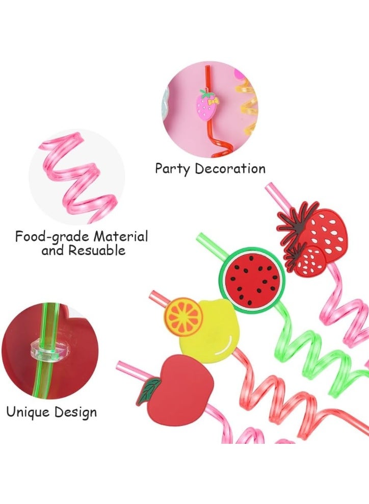 Colorful plastic children's straws with an innovative spiral design - reusable drinking straws for juices, fruit drinks and ice cream - birthday party drink decorations (4 pieces) - Image 3
