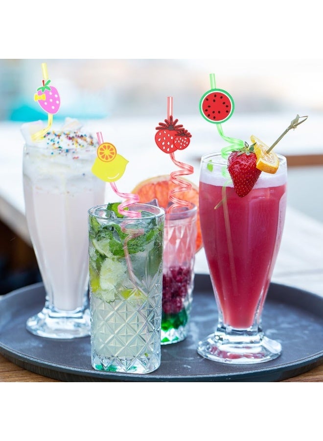 Colorful plastic children's straws with an innovative spiral design - reusable drinking straws for juices, fruit drinks and ice cream - birthday party drink decorations (4 pieces) - Image 5