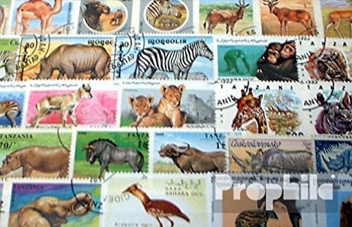 Prophila Collection Africa 100 Various African Animals Stamps Stamps for Collectors Other Mammals MonkeysDinosaursElephants - Image 1
