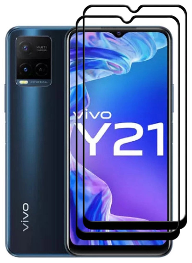 ACLIX 2 Pieces Antistatic ESD Dustproof Premium Quality High Definition Tempered Glass Screen Protector Designed For vivo Y21 - Image 1