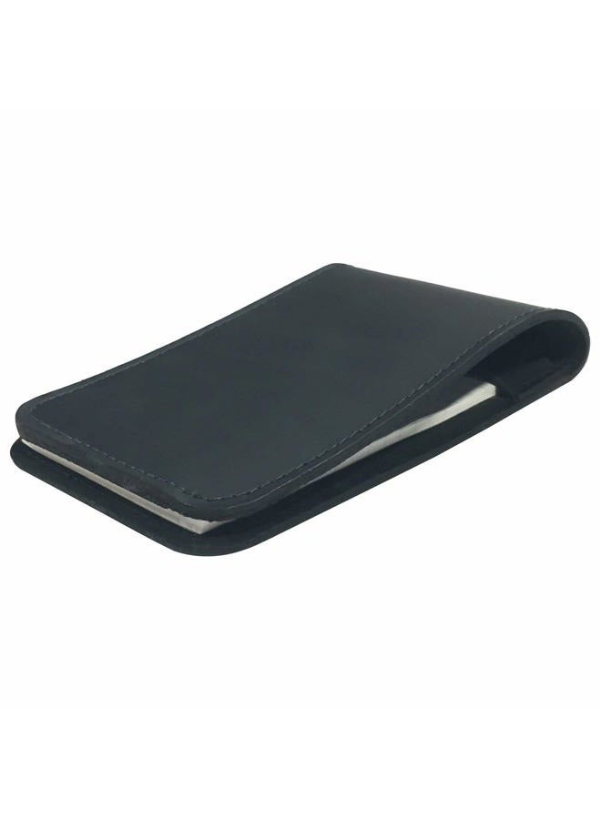 Boston Leather Memo Pad Cover & Holder, 3.5-Inch X 5.5-Inch Pocket Notebook Cover Only black - Image 1