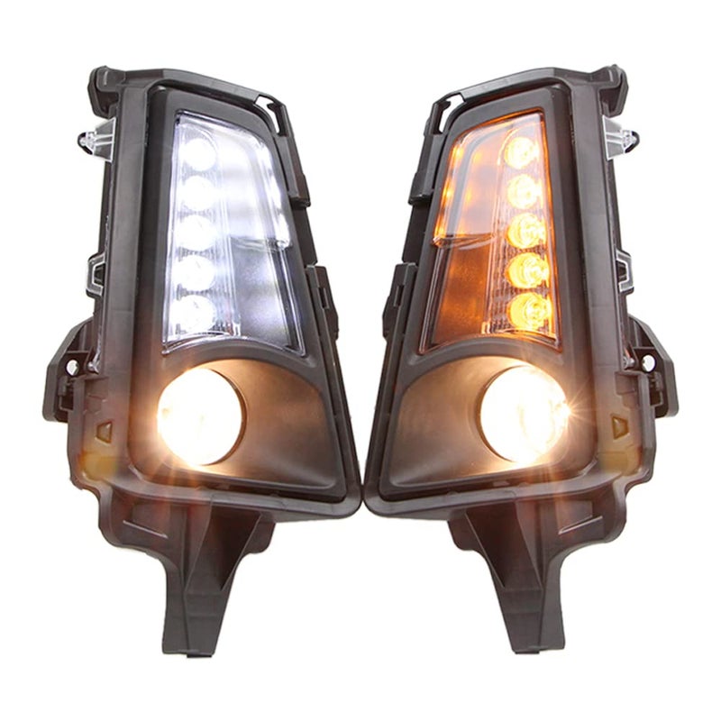 Dreamseek LED Fog Lamp DRL Assemblies for Toyota Hiace Commuter GL H300 2019 2020 2021 2022 Driving Front Daytime Running Light with Dynamic Sequential Turn Signal and Relay Harness with Switch