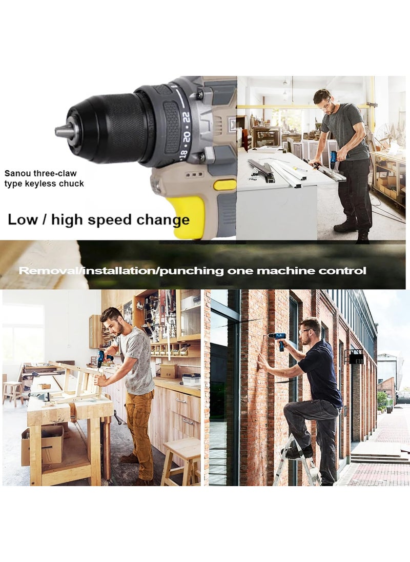 Malfah Enterprises - Malfah Cordless Screwdriver Drill Impact Drill Machine Variable Speed Led Light Multi Function Drill Brushless Drill XPCDM13 - Image 1