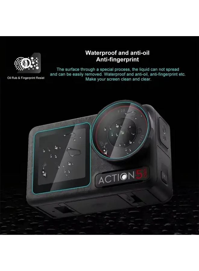 DJI Osmo Action 5 Pro واقي شاشة زجاج مقوى 9H مقاوم للخدش - Image 5