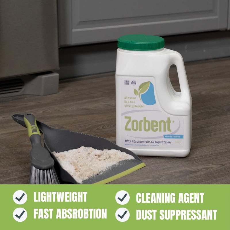 Zorbent Liquid Spill Kit | 16X More Absorbent than Clay, Commercial-Grade Vomit, Urine, Oil, All Liquids Spill Powder, Reusable - Image 3