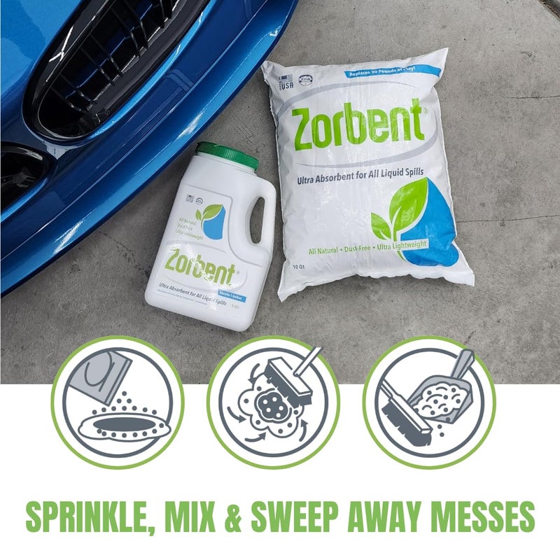 Zorbent Liquid Spill Kit | 16X More Absorbent than Clay, Commercial-Grade Vomit, Urine, Oil, All Liquids Spill Powder, Reusable - Image 5
