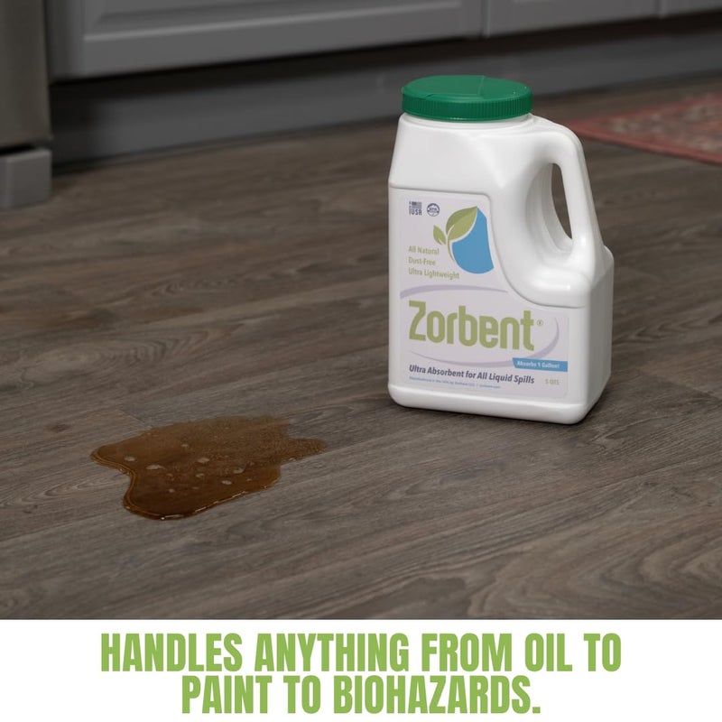 Zorbent Liquid Spill Kit | 16X More Absorbent than Clay, Commercial-Grade Vomit, Urine, Oil, All Liquids Spill Powder, Reusable - Image 4