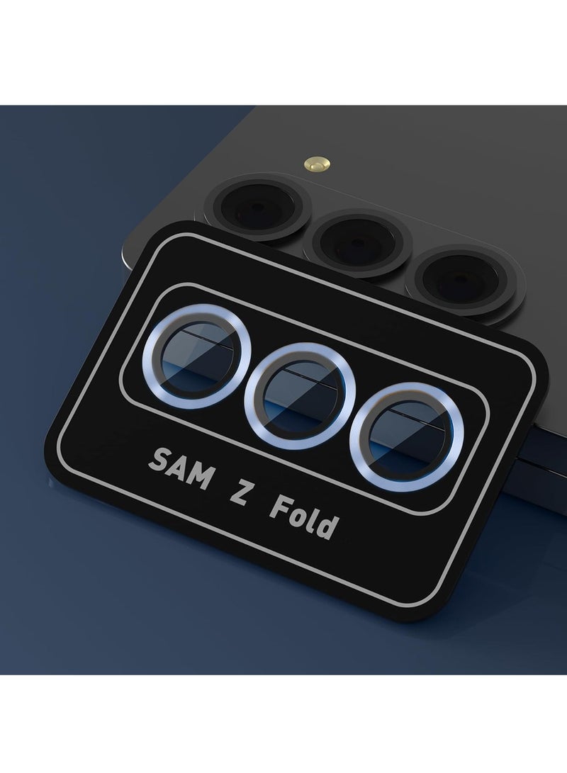 Wtech Premium Camera Lens Tempered Glass Protector Sheild For Samsung Galaxy Z Fold6 5G 2024 Black/Blue - Image 1