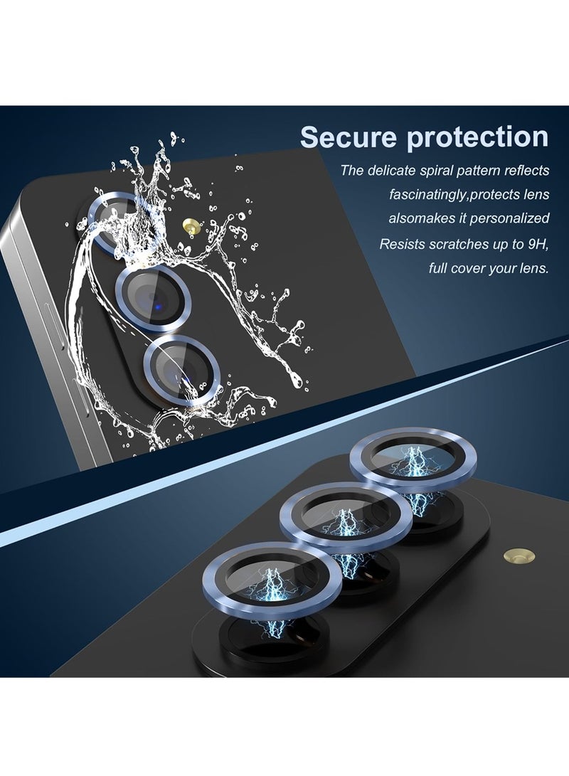 Wtech Premium Camera Lens Tempered Glass Protector Sheild For Samsung Galaxy Z Fold6 5G 2024 Black/Blue - Image 3