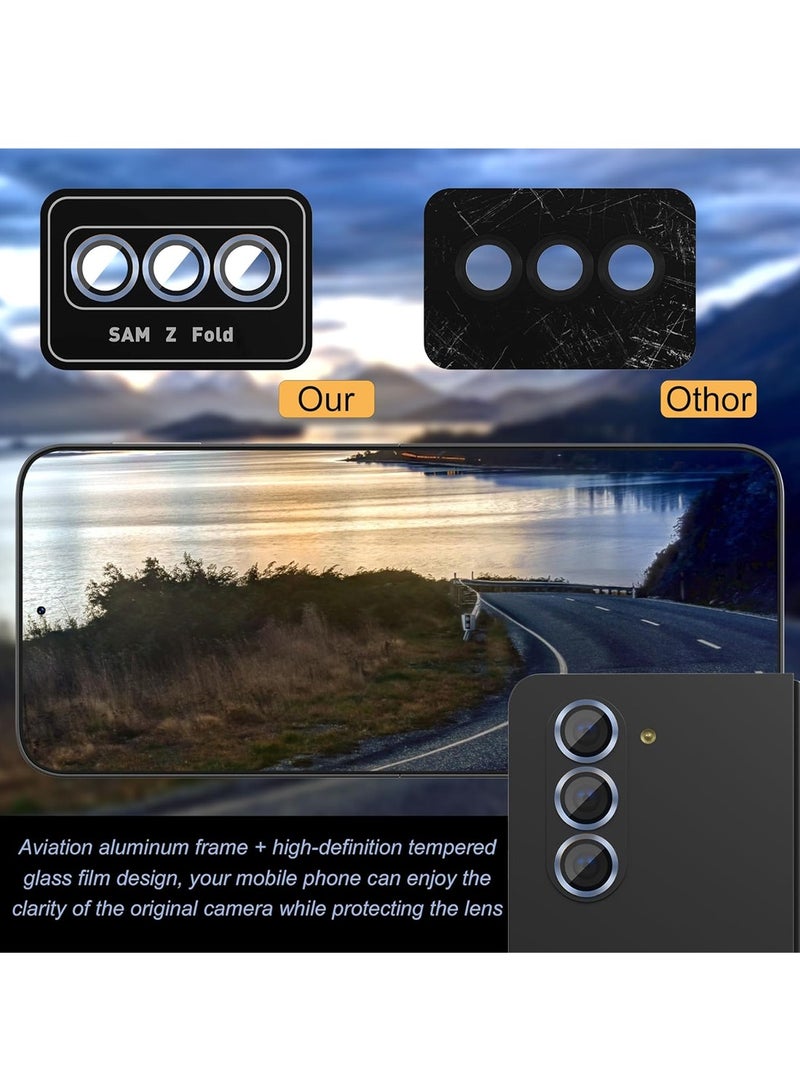 Wtech Premium Camera Lens Tempered Glass Protector Sheild For Samsung Galaxy Z Fold6 5G 2024 Black/Blue - Image 5