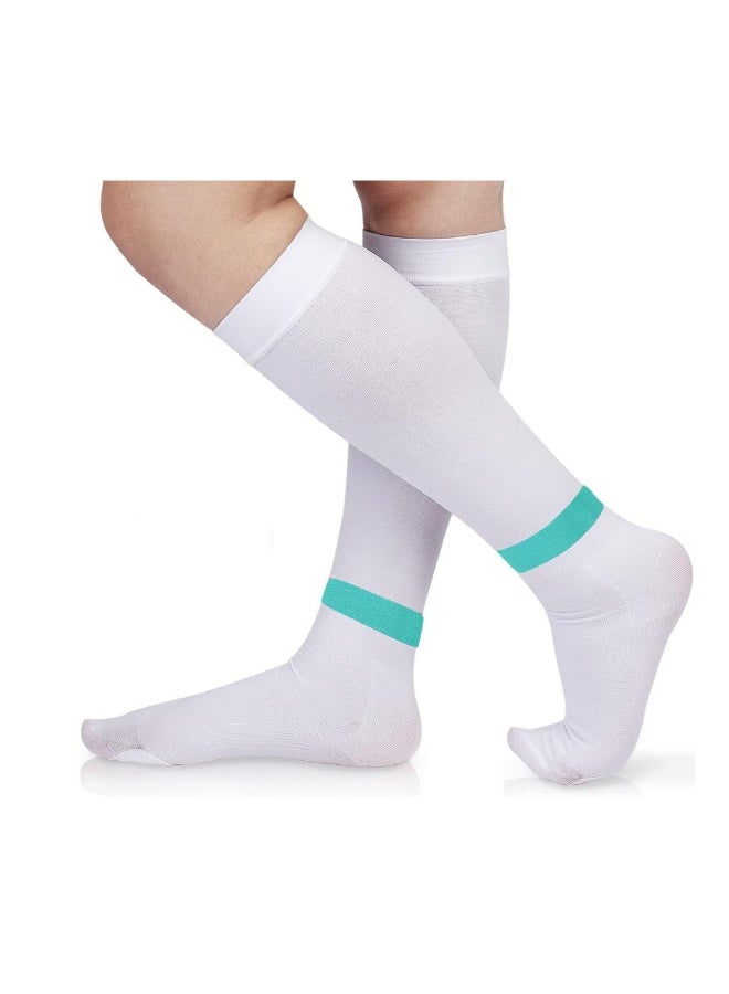 Anti Embolism Stockings Thigh High Knee High for Women, 15 20 mmHg Compression TED Hose Socks with Inspect Hole for the Recovery of Venous Thrombosis and Edema Green - Image 1