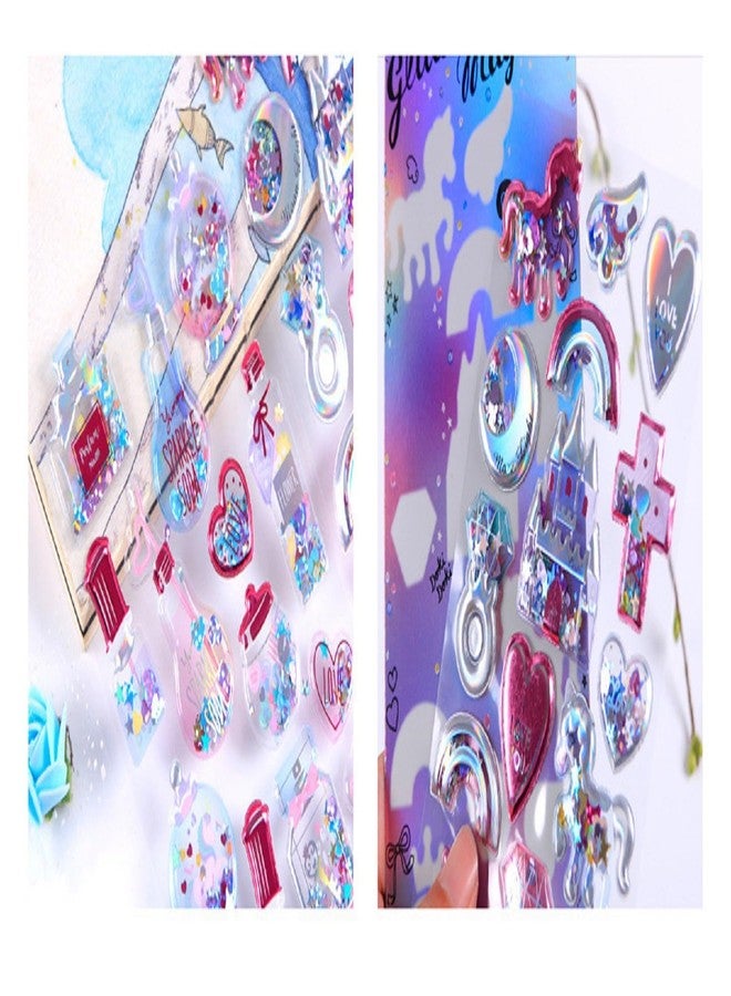 DEOXY Pack of 12 Multicolor Acrylic Crystal Glamorous Office Stickers (DX-003) - Image 5