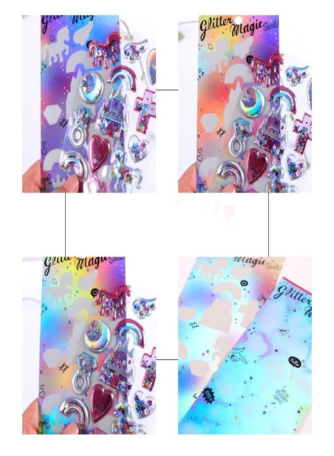 DEOXY Pack of 12 Multicolor Acrylic Crystal Glamorous Office Stickers (DX-003) - Image 2