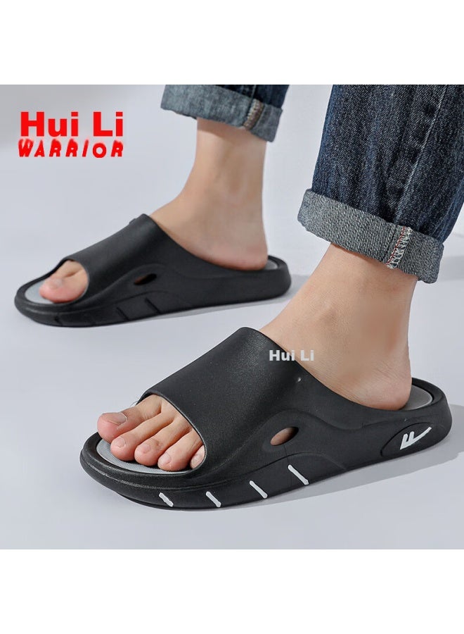 Pull Back Warrior Sports Sandals For Men, Outdoor Beach Wear, Non-slip, Comfortable, Cool Slippers, Hl3a57, Black And Gray, Size 46-47 - Image 1