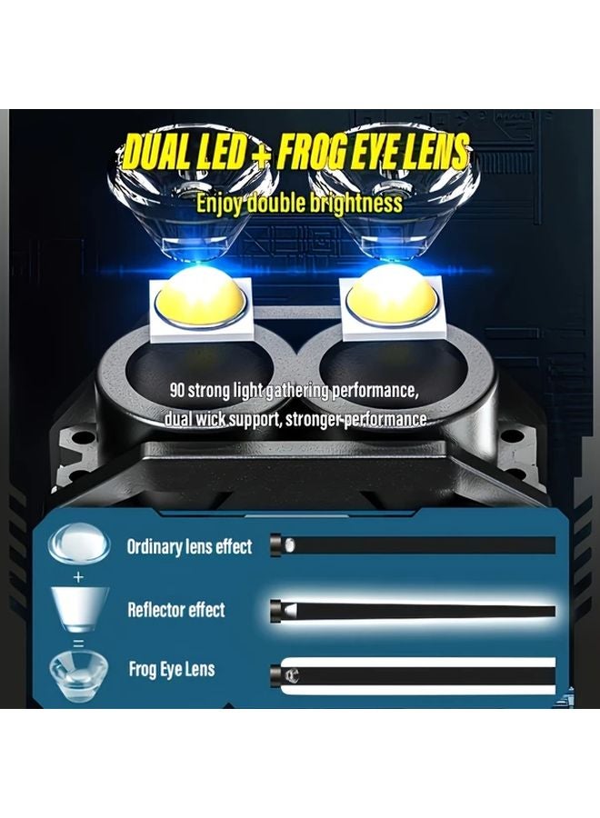 2pcs White Mini Hands Free Flashlight Rechargeable Keychain Light Ultra Bright LED Cap Light - Image 5