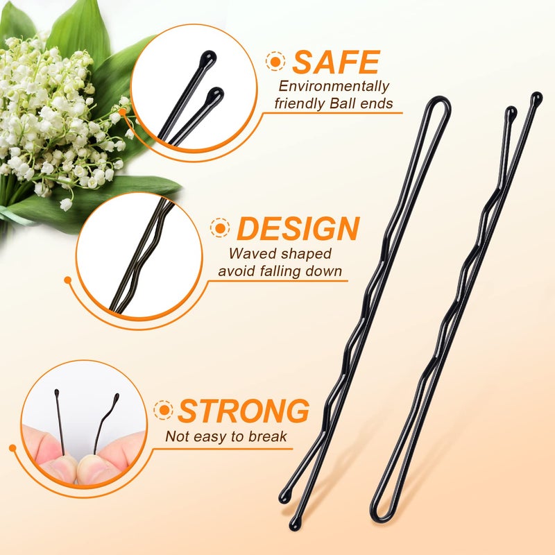 MORGLES 120PCS Jumbo Bobby Hair Pins for Women Girl, Large Black Bobby Pins 2.75Inches with Box - Image 3
